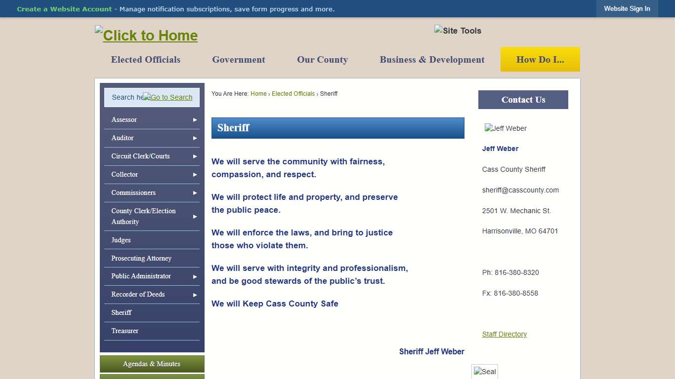 Sheriff | Cass County, MO - Official Website